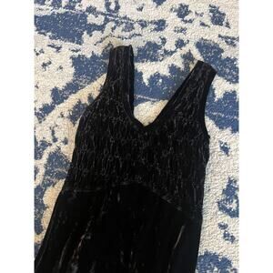 VTG 90s Beth Schaeffer Chocolate Brown Crushed Velvet Maxi Dress Size S